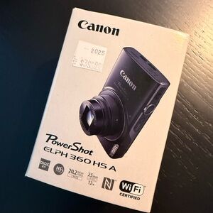 Brand New‼️Canon PowerShot ELPH 360 HS A Camera - Black